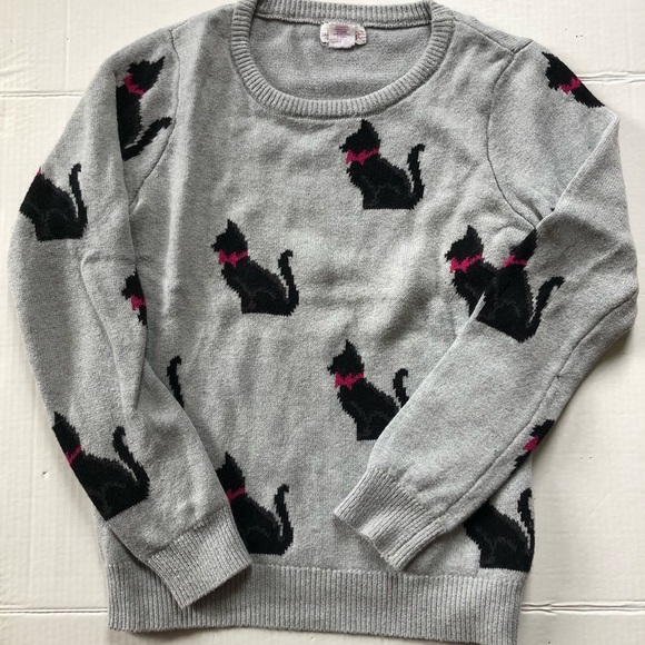 Shrinking Violet Sweaters - Cat Print  Sweater